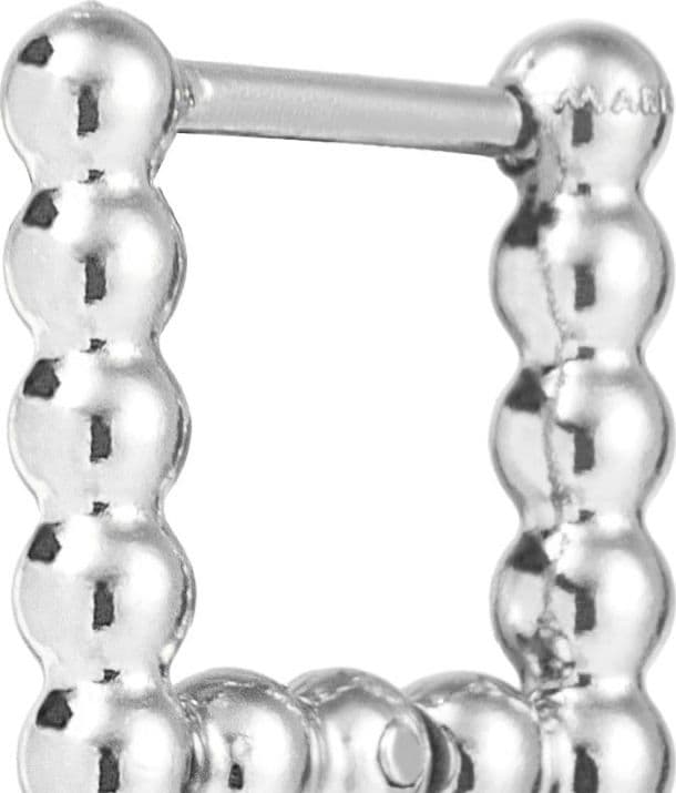 Marlù   -   Orecchino quadrato 1,1 cm trama con sfere - 2