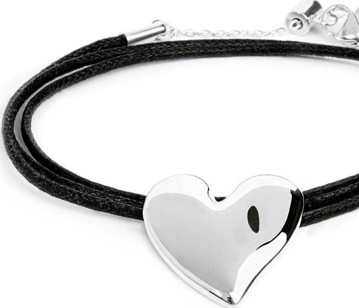 Marlù   Bracciale triplo filo con cordino cerato con cuore irregolare - 2