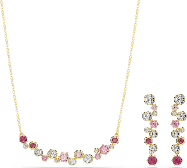 SWAROVSKI - Collana e Orecchini , Set Constella Taglio misto, Multicolore, Placcato color oro