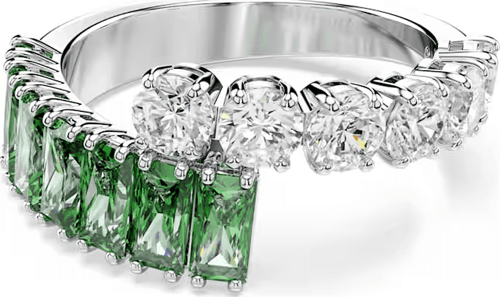 SWAROVSKI - Anello Matrix Taglio misto, Verde, Placcato rodio - 2