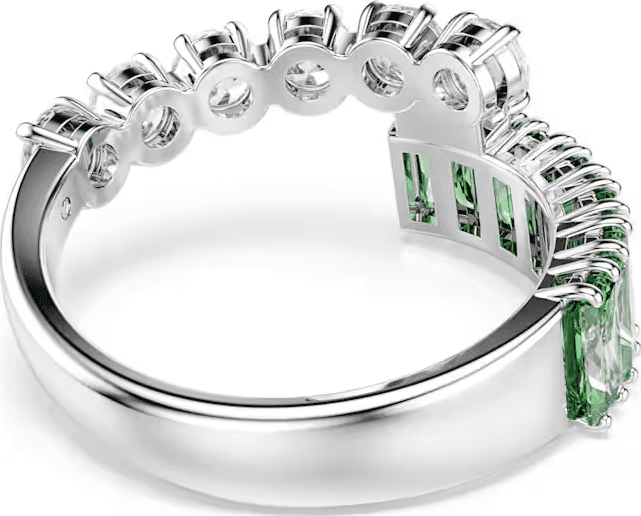 SWAROVSKI - Anello Matrix Taglio misto, Verde, Placcato rodio - 4