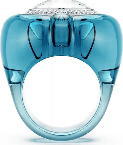 SWAROVSKI - Anello cocktail Dulcis Taglio Heart, Pavé, Cuore, Blu - 3