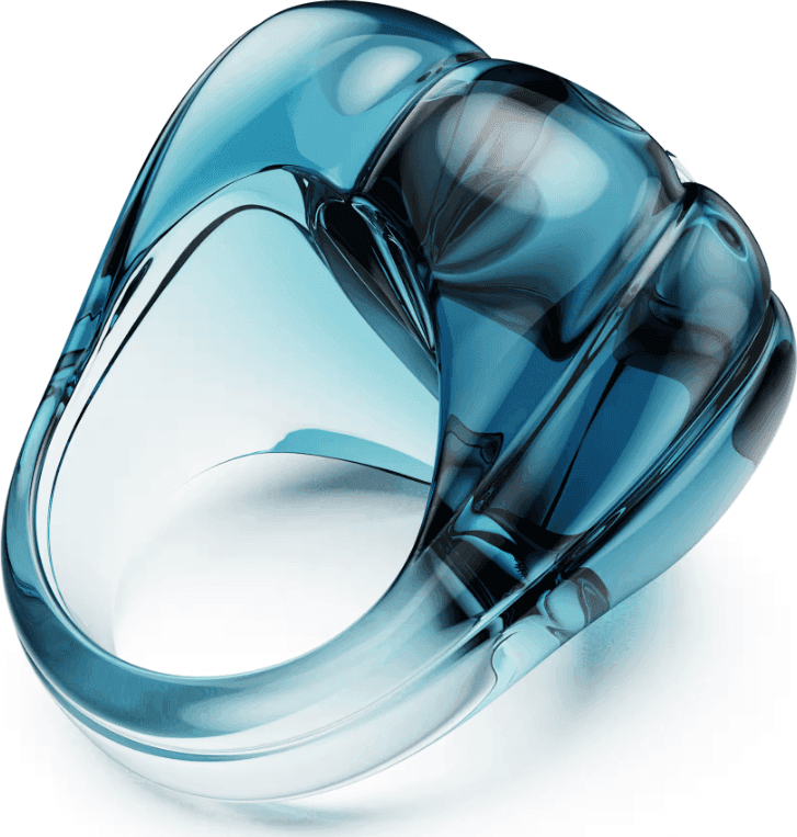 SWAROVSKI - Anello cocktail Dulcis Taglio Heart, Pavé, Cuore, Blu - 4