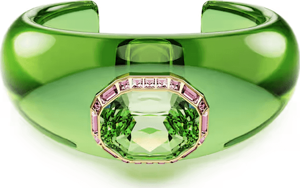 SWAROVSKI - Bracciale rigido Dulcis Taglio ottagonale, Verde, Placcato color oro
