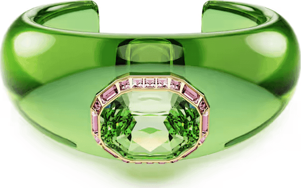 SWAROVSKI - Bracciale rigido Dulcis Taglio ottagonale, Verde, Placcato color oro
