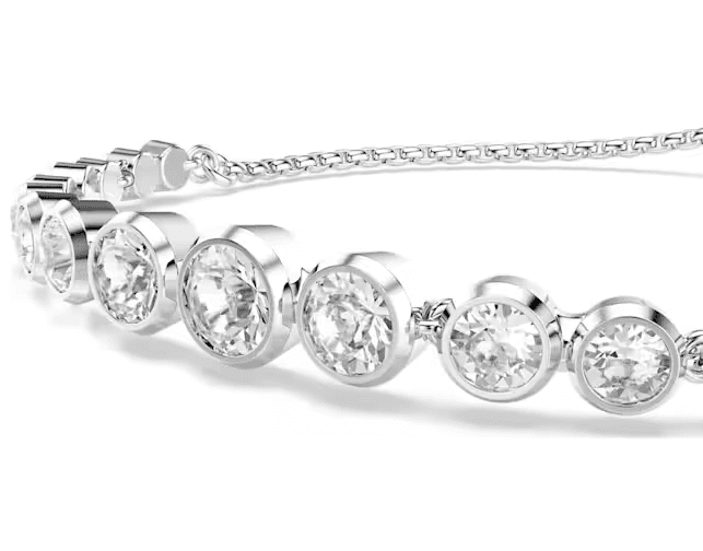SWAROVSKI - Bracciale Tennis Imber Tagli arrotondati misti, Bianco, Placcato rodio - 4