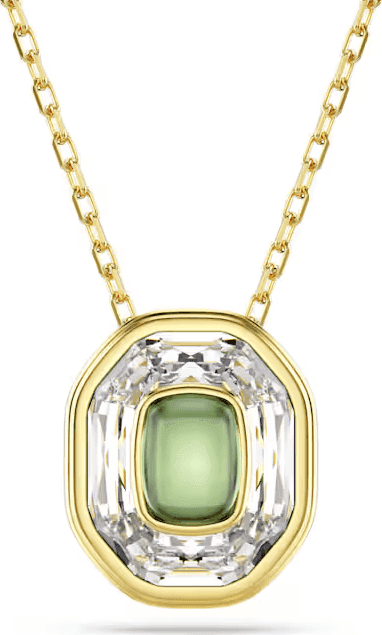 SWAROVSKI -  Collana con Pendente Chroma Taglio ottagonale, Verde, Placcato color oro