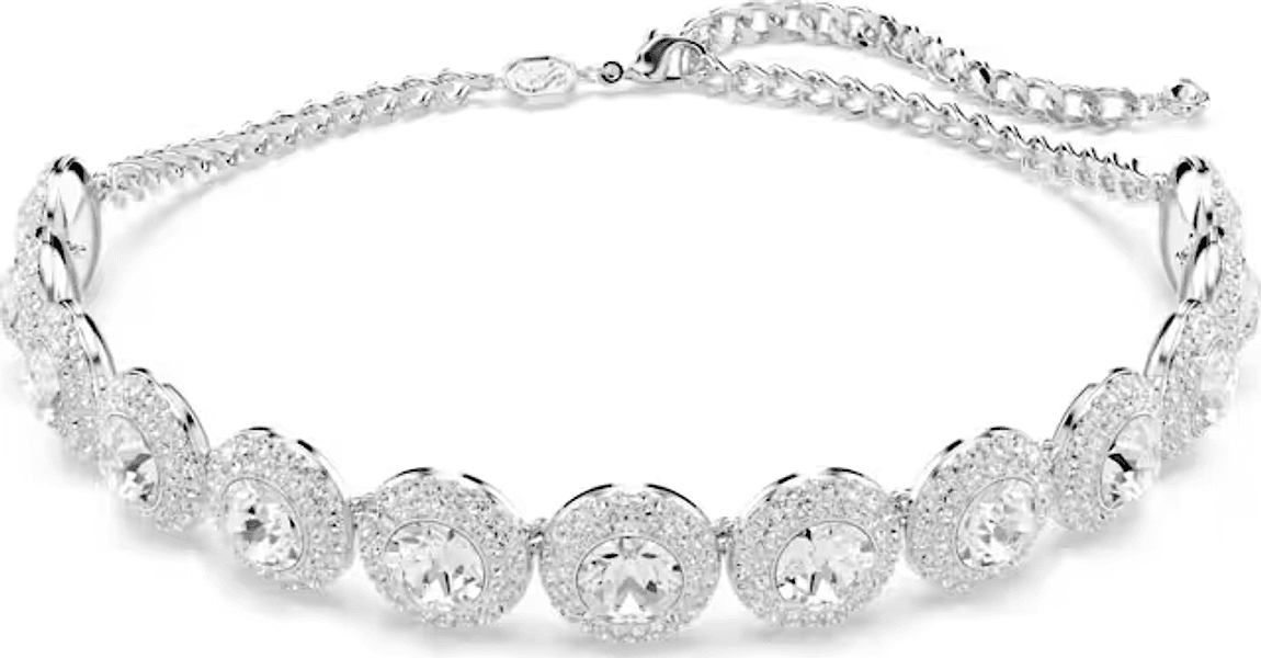 SWAROVSKI -  Collana Girocollo Una Angelic Bianco, Placcato rodio