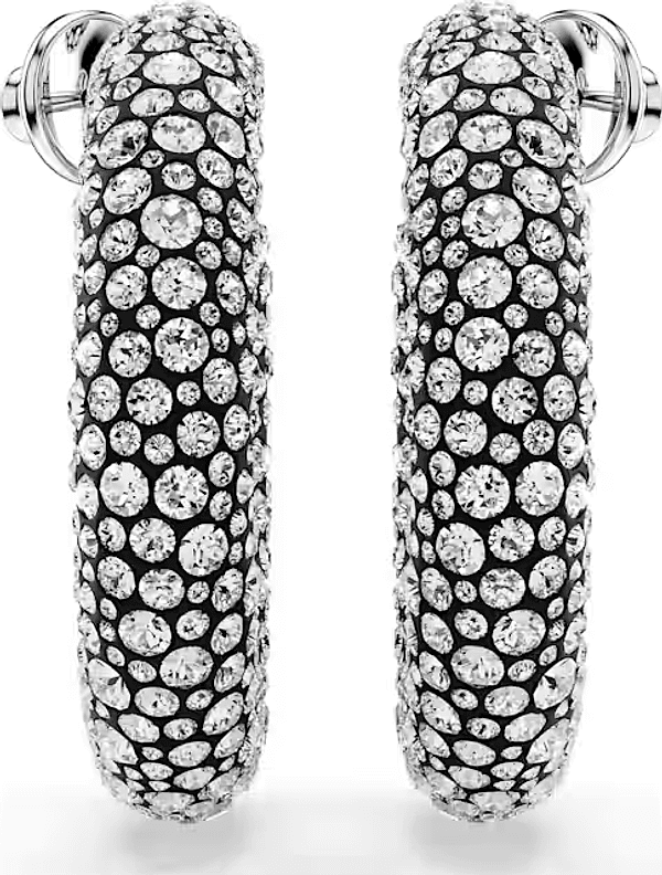 SWAROVSKI -  Orecchini a cerchio Sublima Tagli arrotondati misti, Bianchi, Placcato rodio - 2