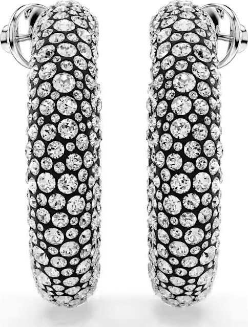 SWAROVSKI -  Orecchini a cerchio Sublima Tagli arrotondati misti, Bianchi, Placcato rodio - 2