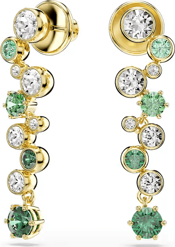 SWAROVSKI -  Orecchini pendenti Constella Taglio misto, Verdi, Placcato color oro