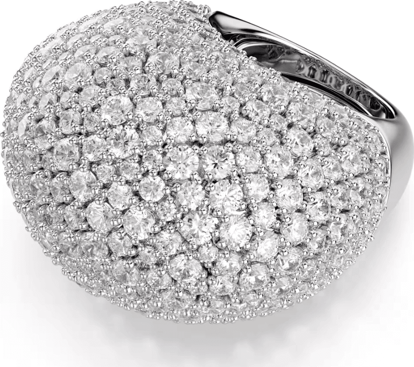 SWAROVSKI  -  Anello cocktail Sublima Grande, Bianco, Placcato rodio - 2