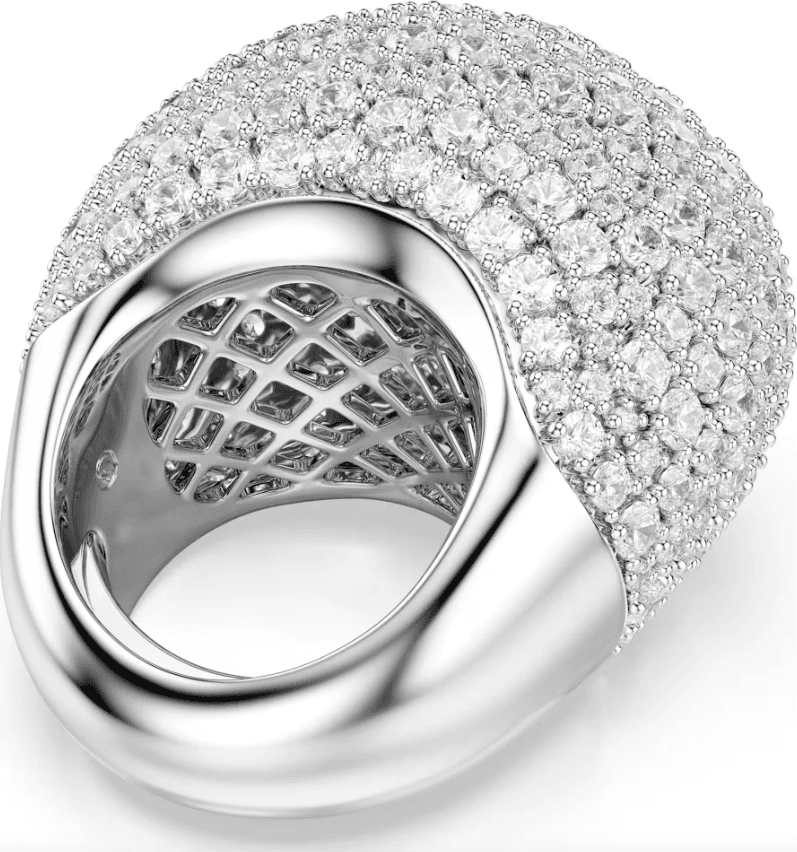 SWAROVSKI  -  Anello cocktail Sublima Grande, Bianco, Placcato rodio - 4