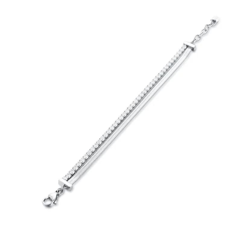 BRAND  Bracciale Doppio con Tennis e Catena Sickle - 2