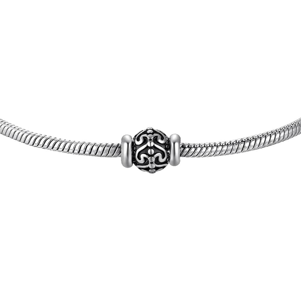 LUCA BARRA  -  BRACCIALE UOMO IN ACCIAIO CON ELEMENTO CON SMALTO NERO - 2