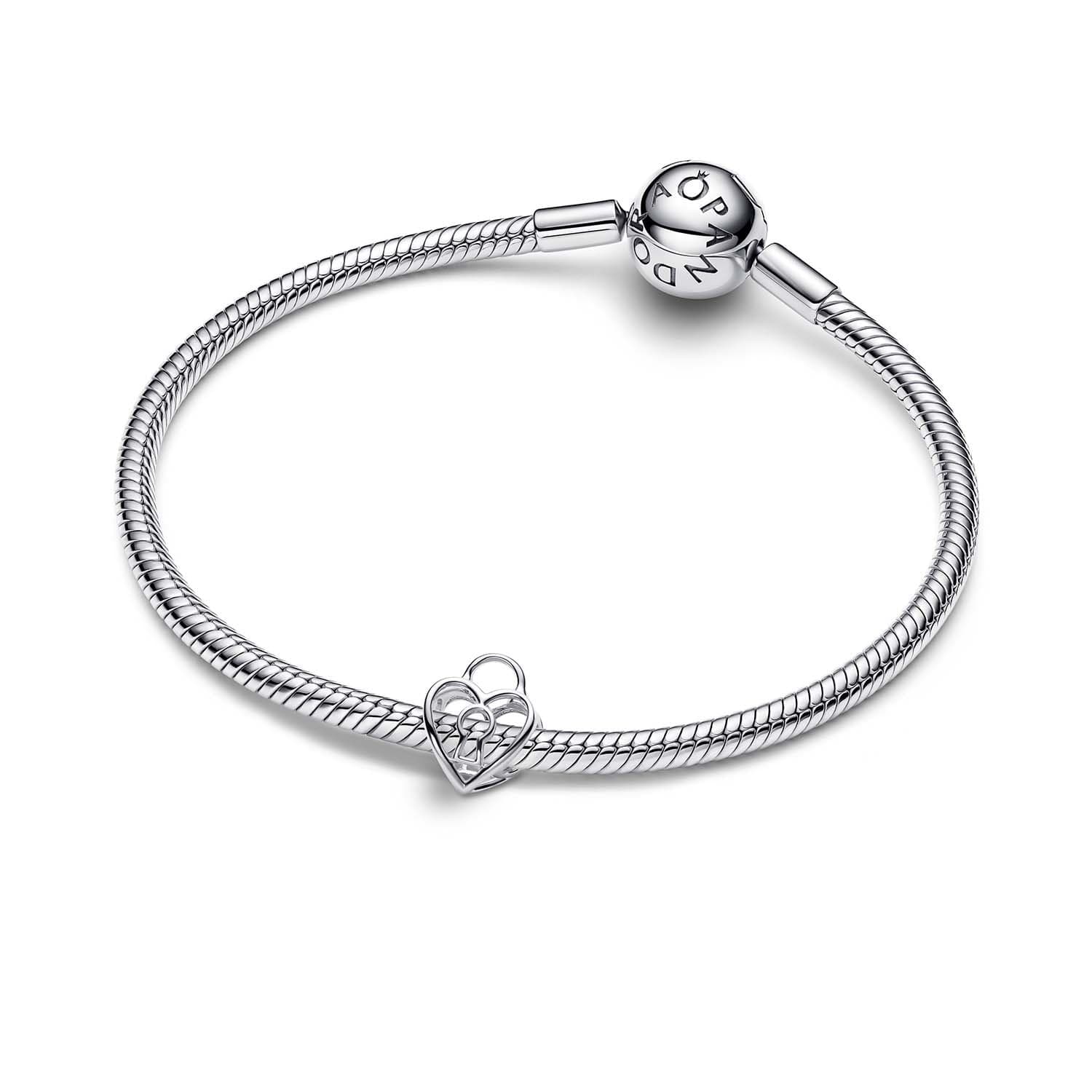Pandora  Charm Openwork Lucchetto Cuore Argento - 3
