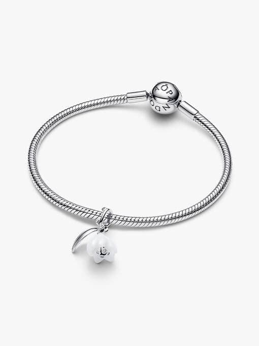 Pandora   Charm Pendente Fiore Bucaneve Vetro di Murano Argento - 2