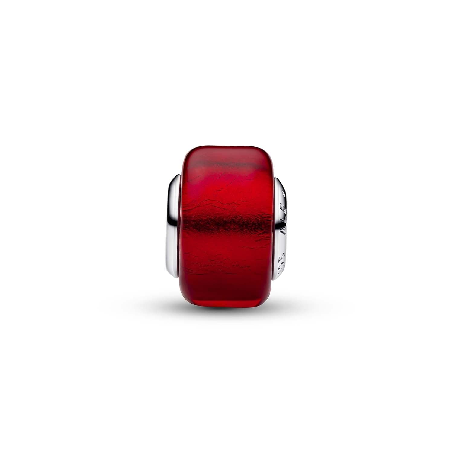 Pandora   Charm  Mini Vetro di Murano Rosso Argento - 2