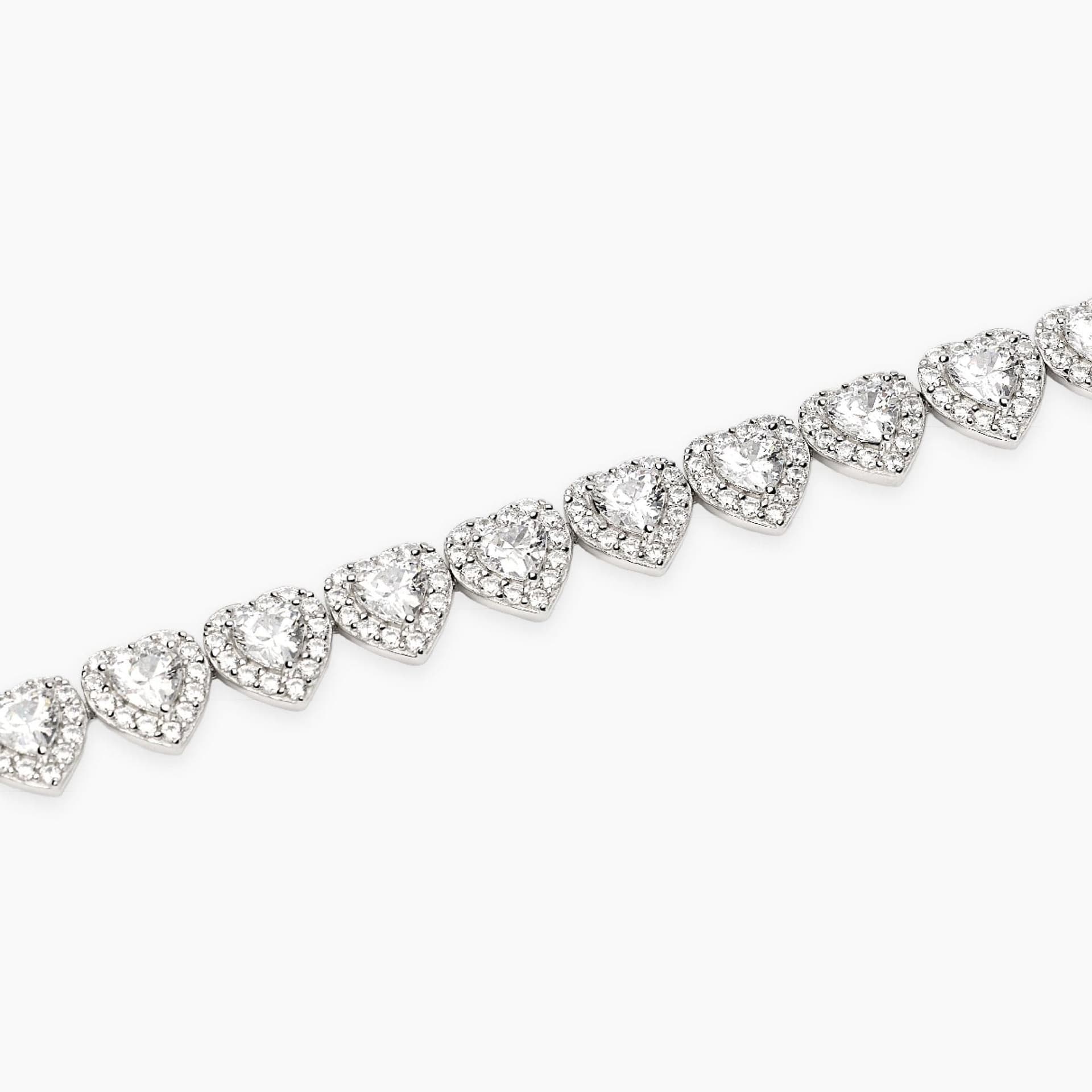 Mabina  - Bracciale tennis con cuori in zirconi bianchi LOVE AFFAIR - 2