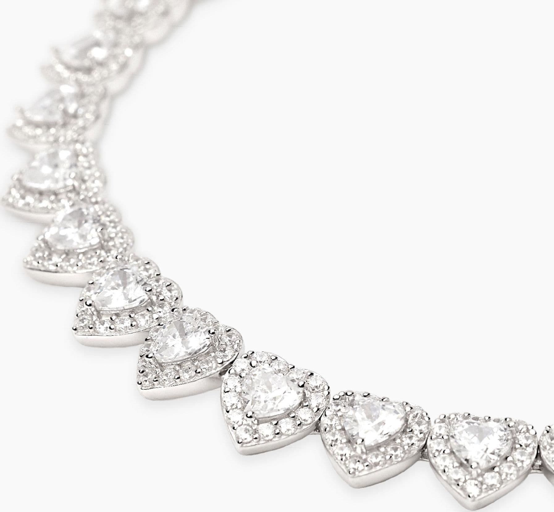 Mabina  - Bracciale tennis con cuori in zirconi bianchi LOVE AFFAIR - 3