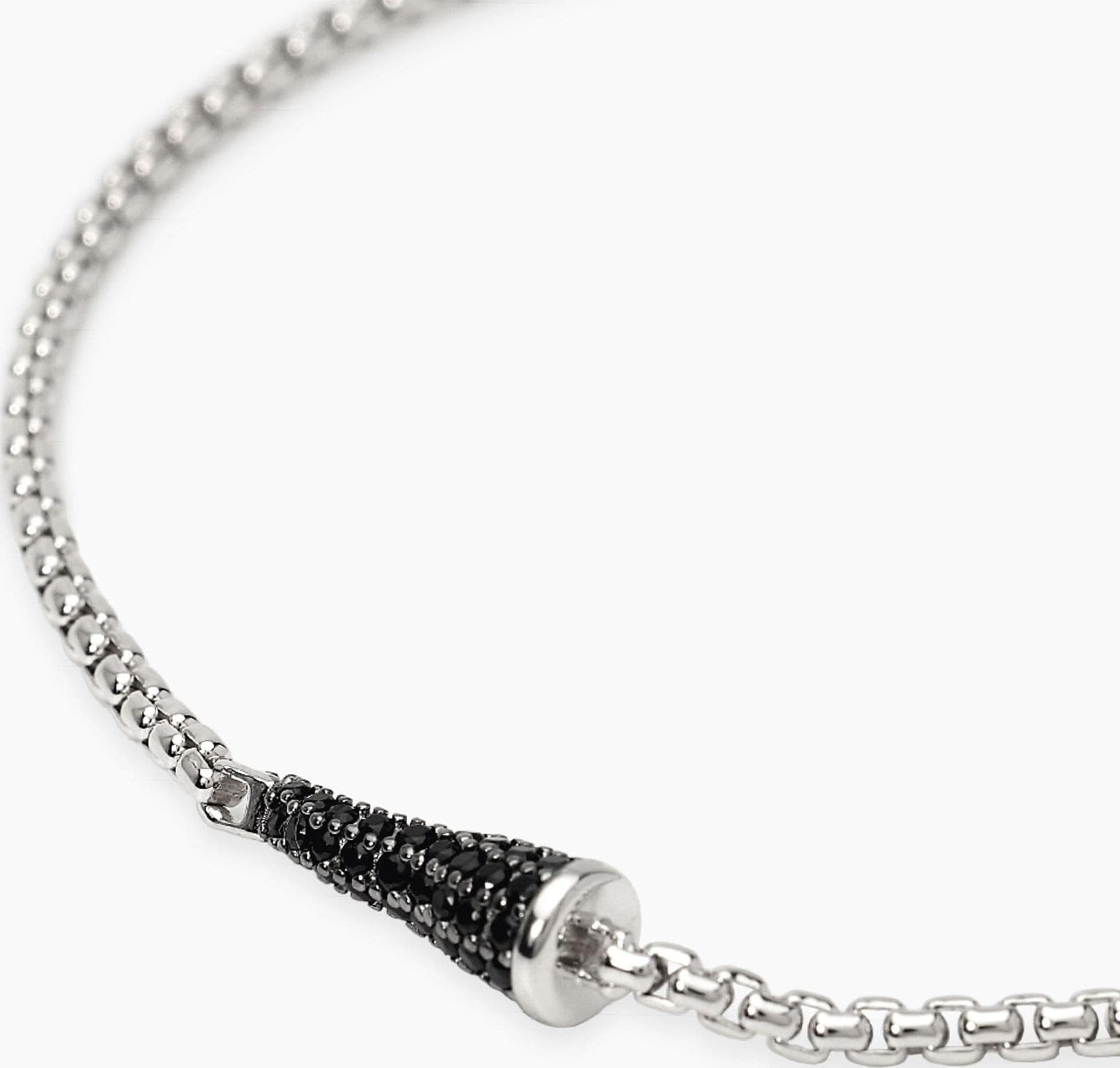 Mabina  - Bracciale con cornetto in zirconi neri e catena veneta IL QUATTRINO - 3
