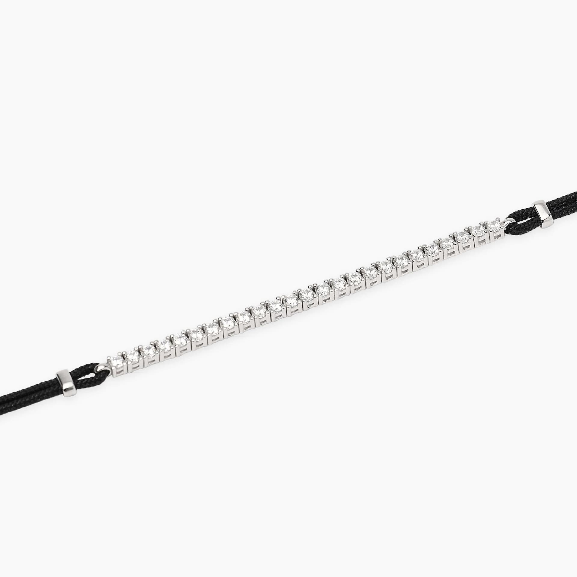 Mabina  - Bracciale con cordino e tennis di zirconi bianchi MIDNIGHT - 2