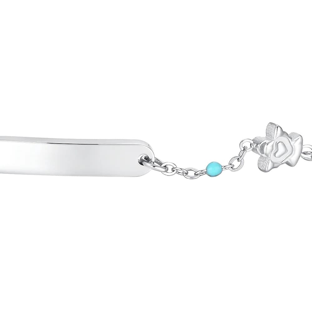 LUCA BARRA - BRACCIALE BAMBINA IN ACCIAIO CON PIASTRA, ANGELO ED ELEMENTI MULTICOLOR - 2
