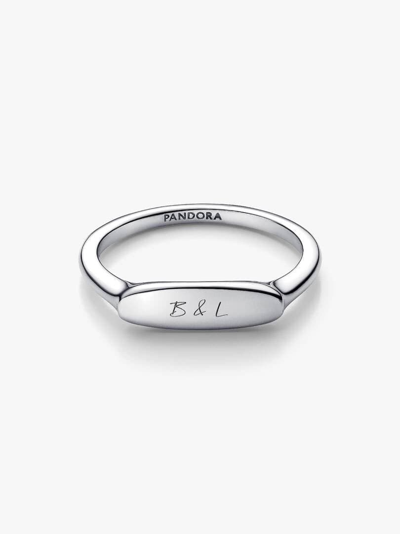 Pandora    Anello Fascia con barra da incidere Argento - 2
