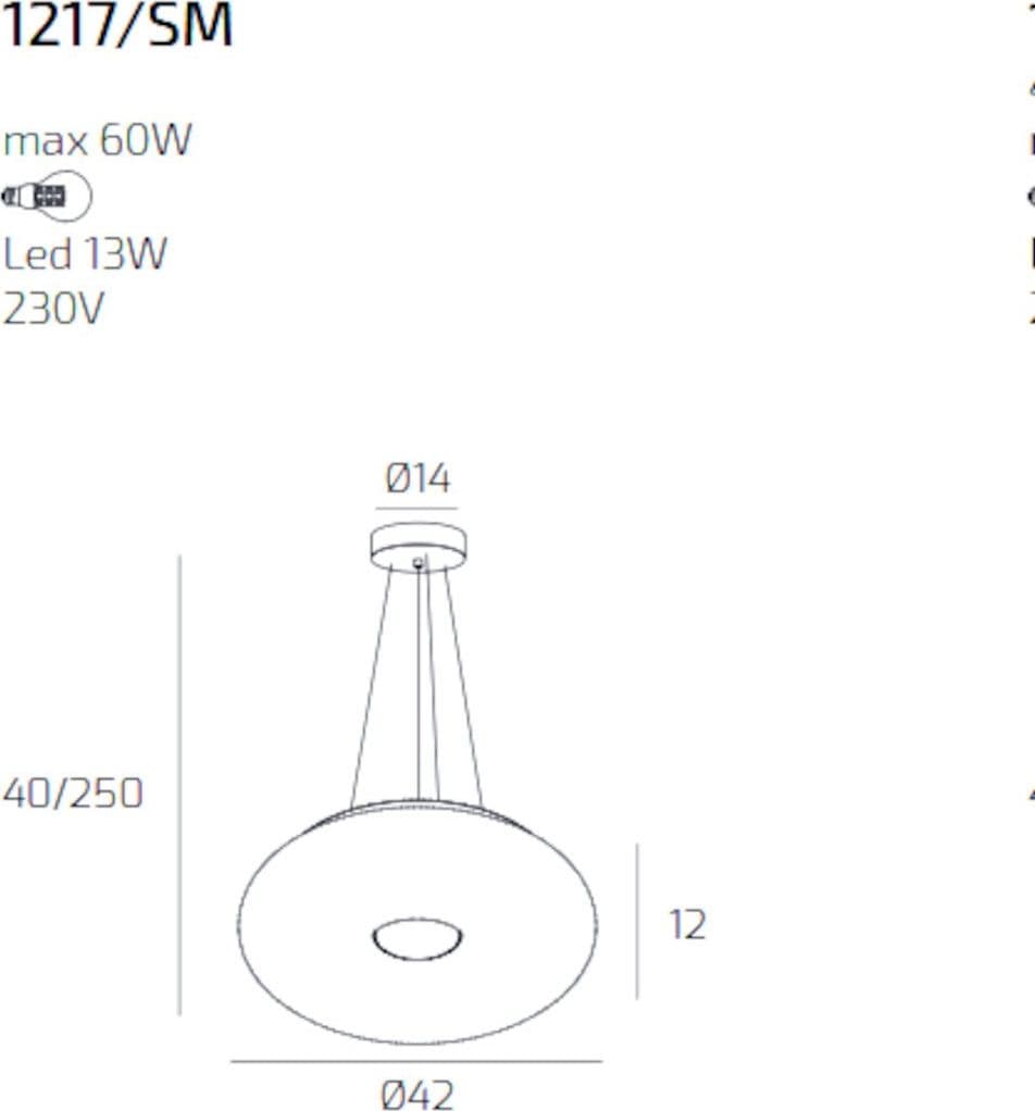 Lampadario moderno Top Light BENNY 1217 SM E27 LED metallo vetro - 5