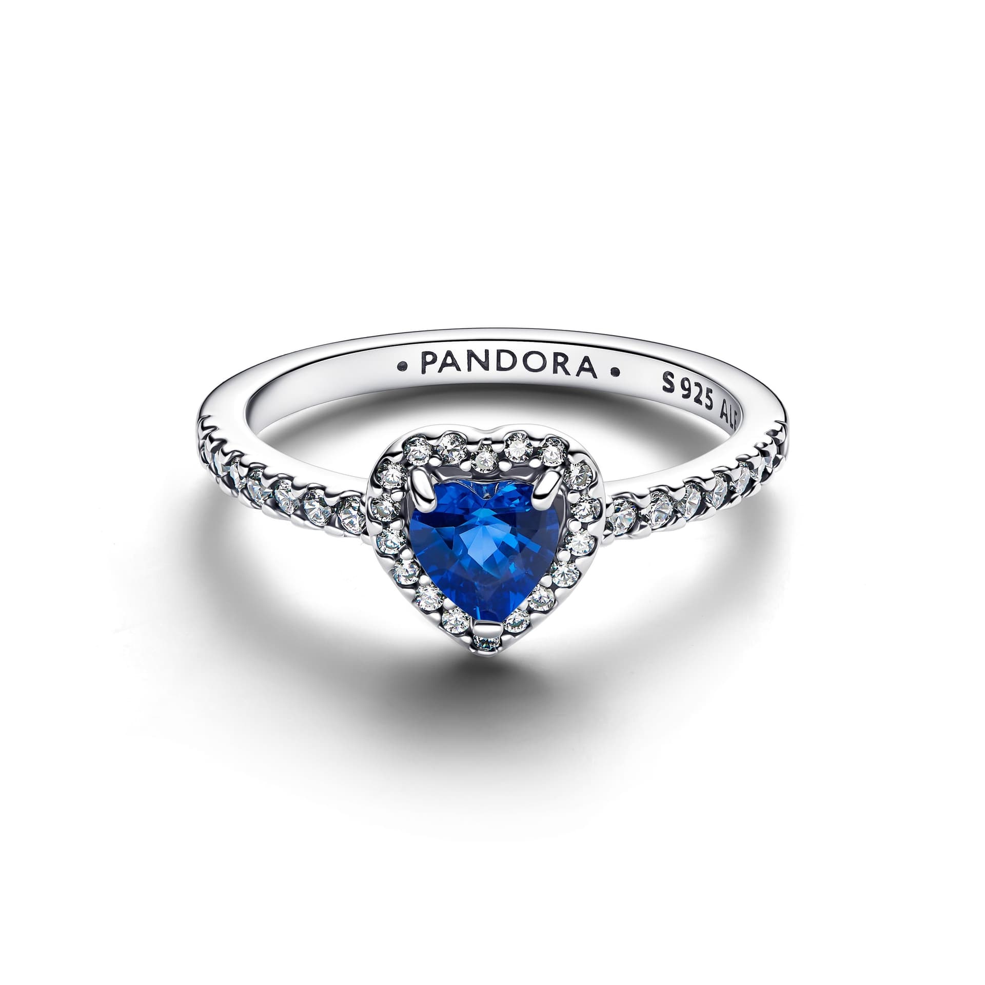 Pandora   Anello Cuore in Rilievo Blu Intenso Argento - 2
