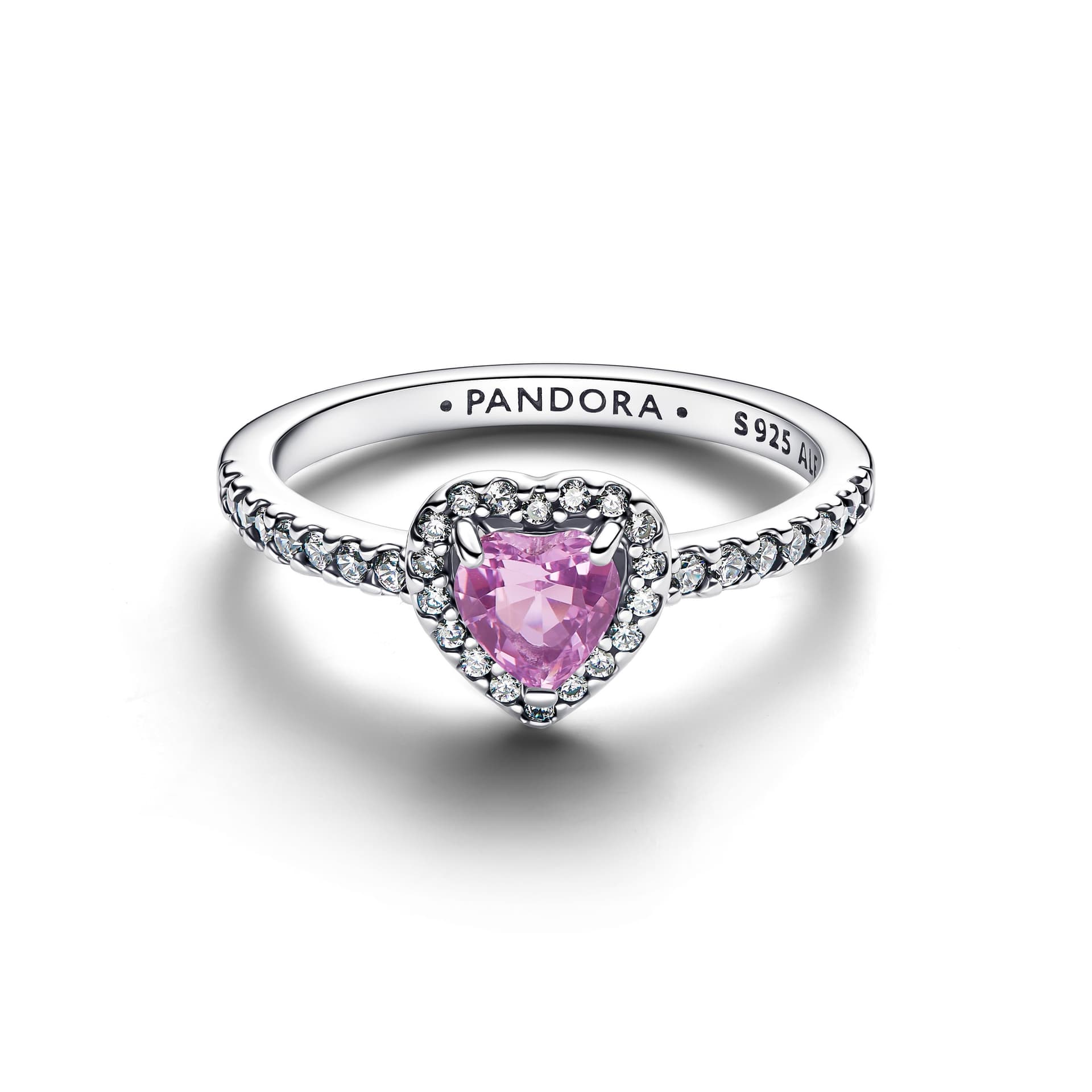 Pandora   Anello Cuore in Rilievo Viola Argento - 2