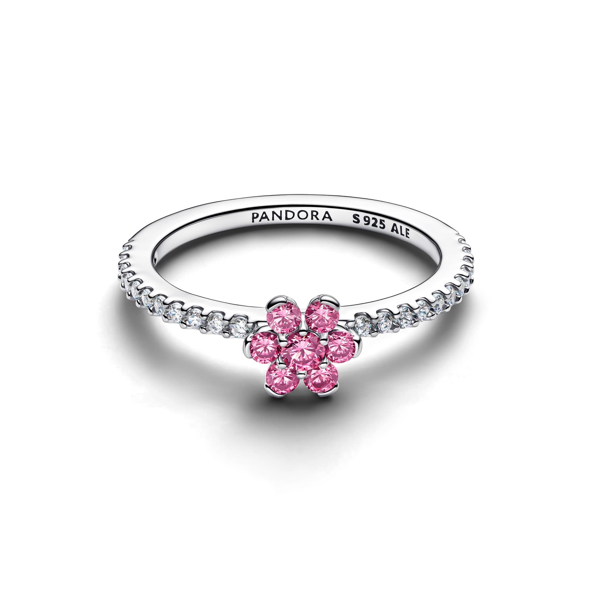 Pandora   Anello Fiore Luminoso Rosa Argento - 2