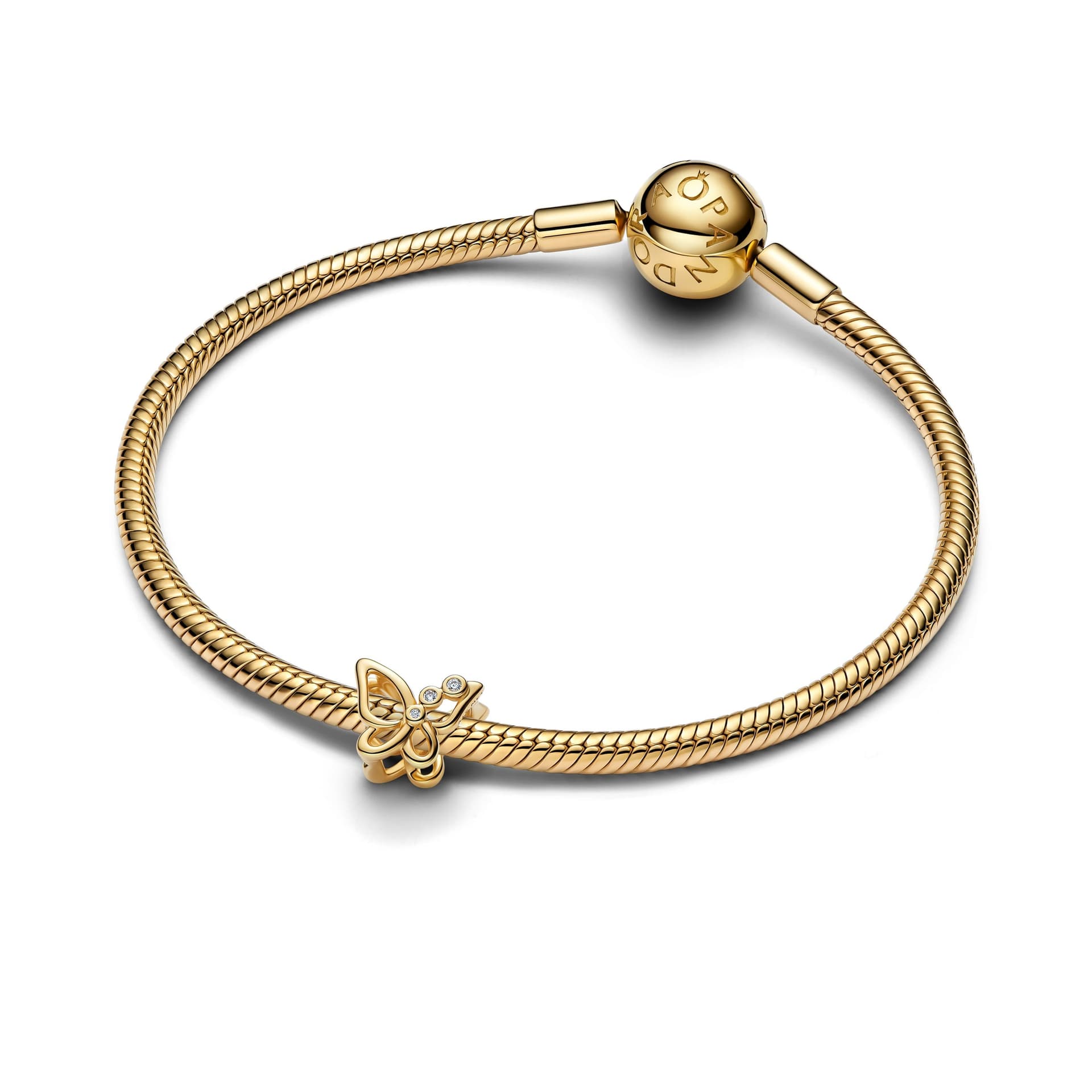 Pandora  Charm Openwork Farfalla Finitura in Oro - 3
