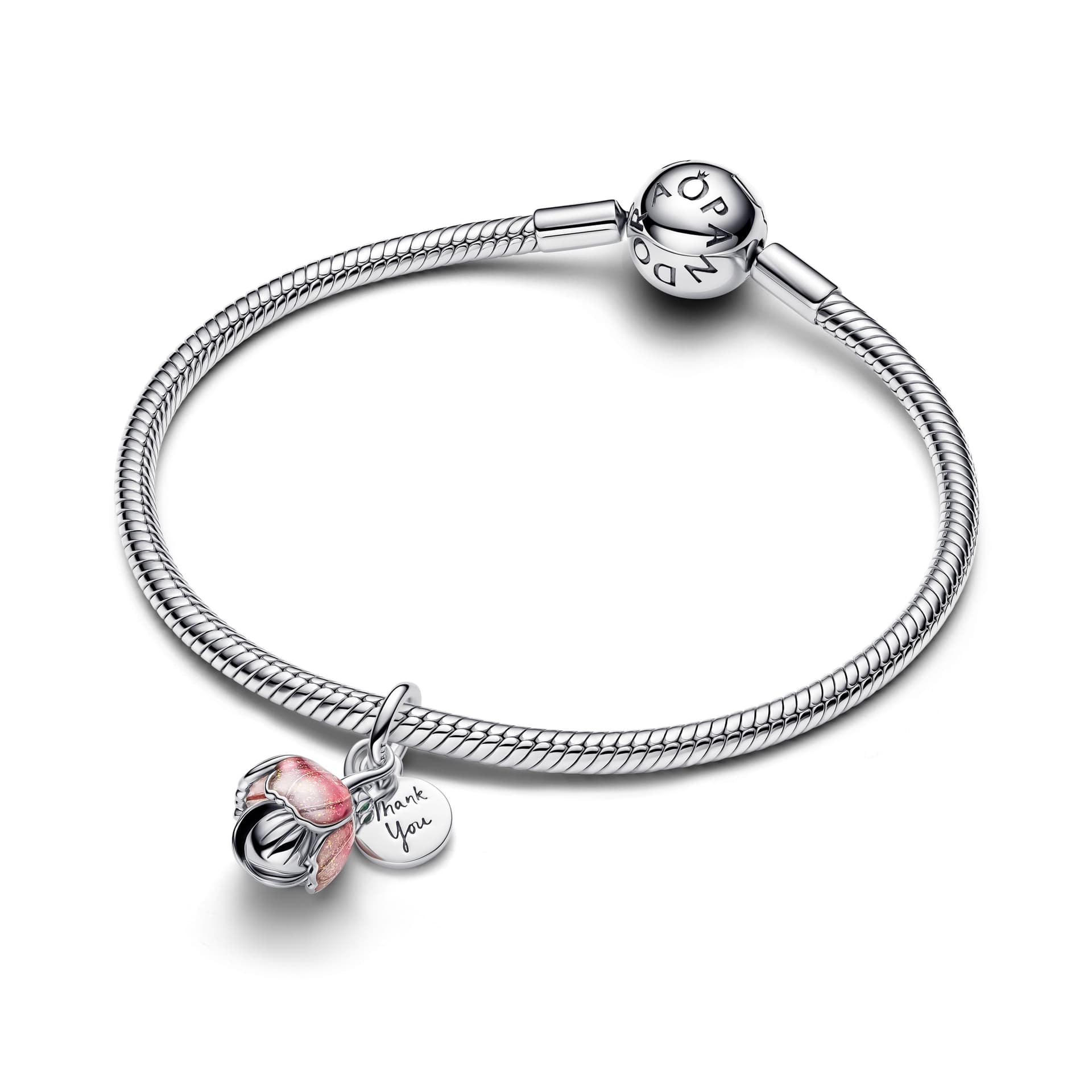 Pandora  Charm Pendente Fiore "Thank you" Argento - 3