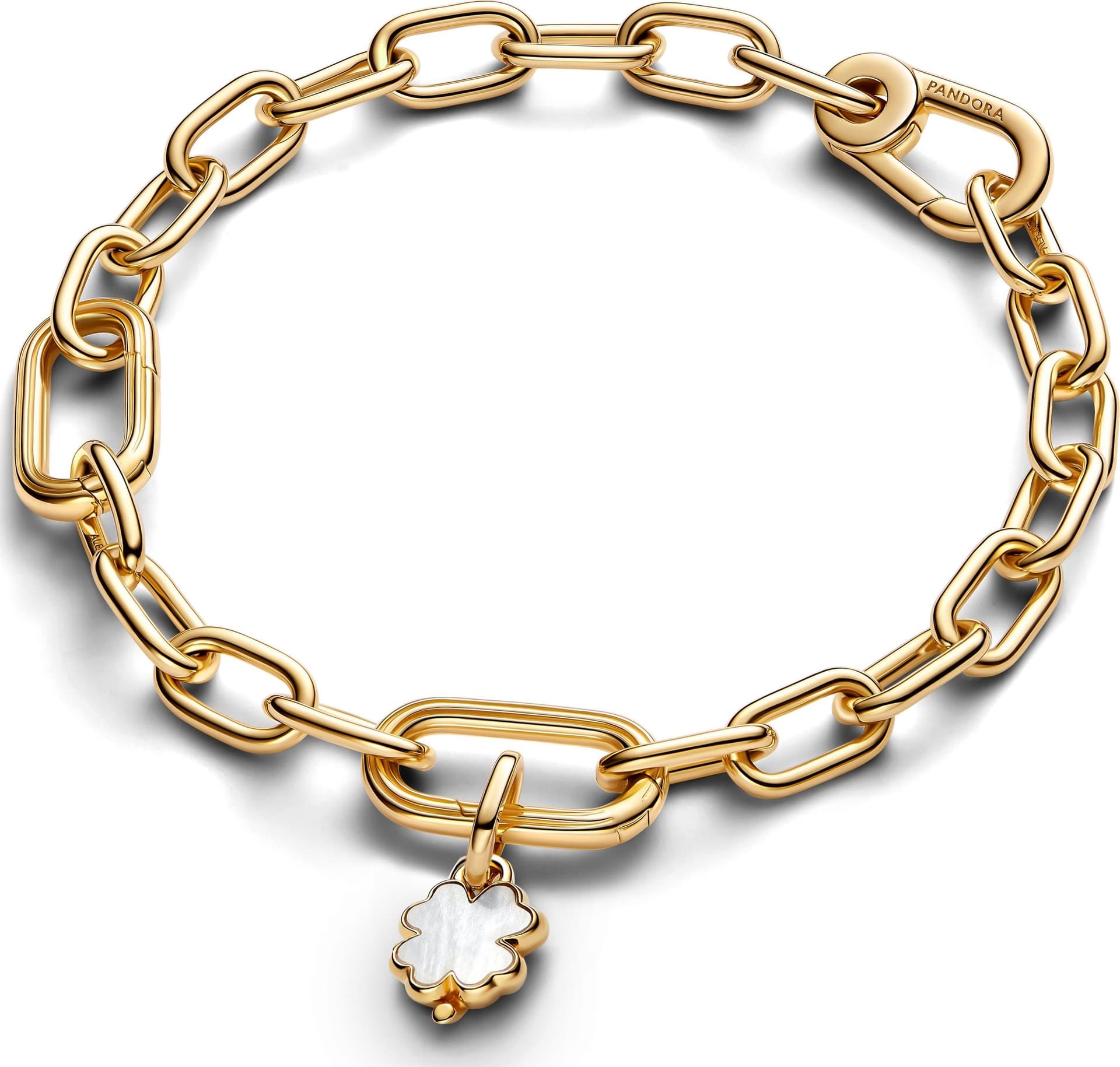 Pandora  Charm Mini Pendente Quadrifoglio Bianco Pandora ME Finitura in Oro - 3