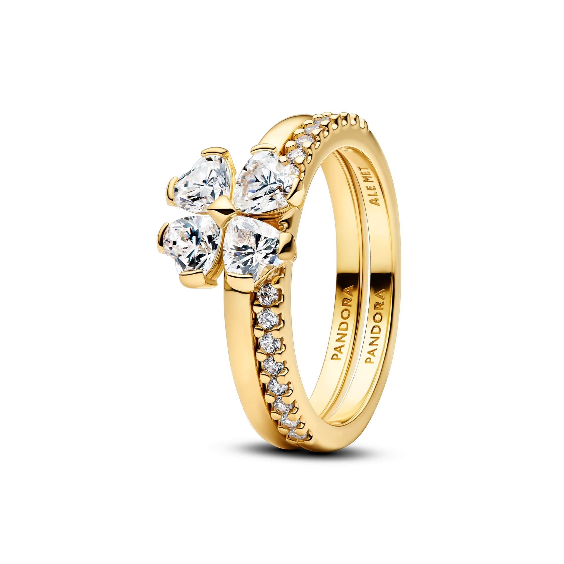 Pandora   Anello Quadrifoglio Luminoso Divisibile Finitura in Oro - 2