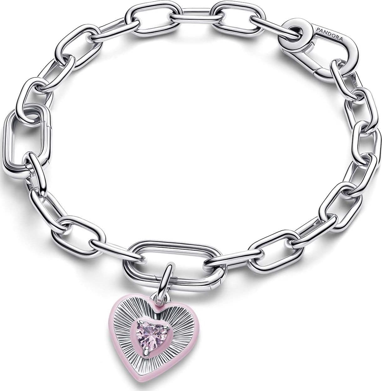 Pandora   Charm Medallion Cuore Radiante Rosa Pandora ME Argento - 3