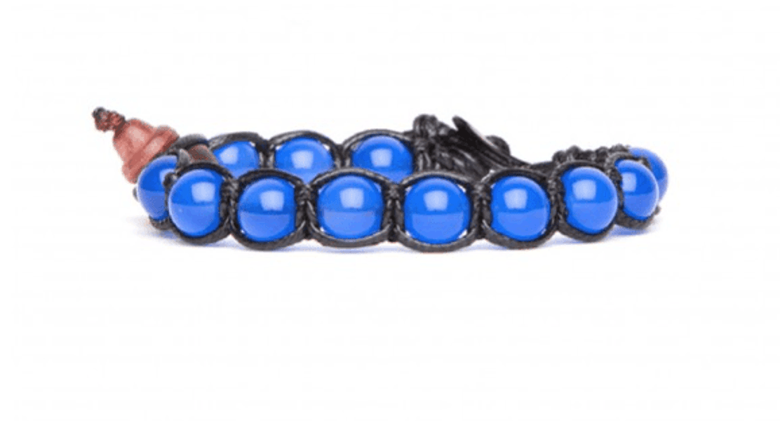 TAMASHII  Bracciali Classici Agata Blu e cordoncino Nero