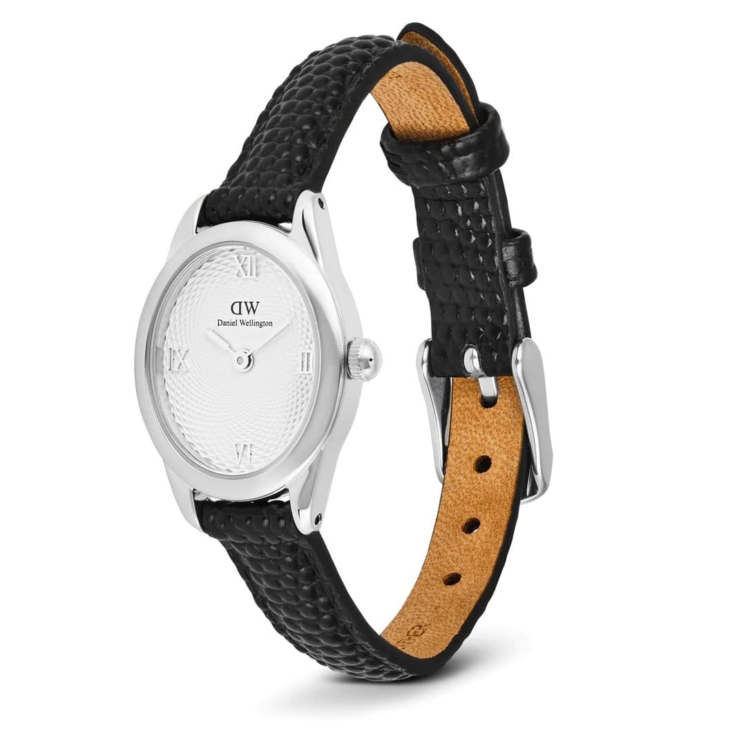 Daniel Wellington  - Orologio Ophelia Mini Black Lizard White Guilloché Silver - 2