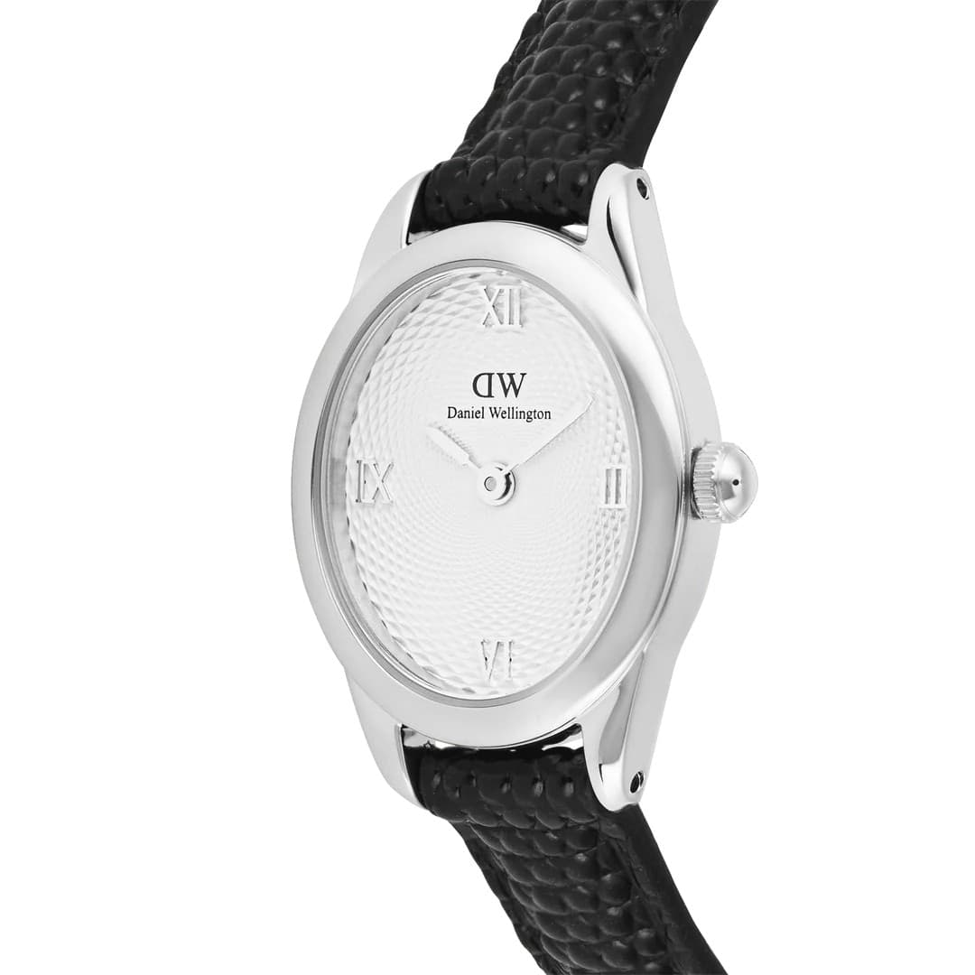 Daniel Wellington  - Orologio Ophelia Mini Black Lizard White Guilloché Silver - 4