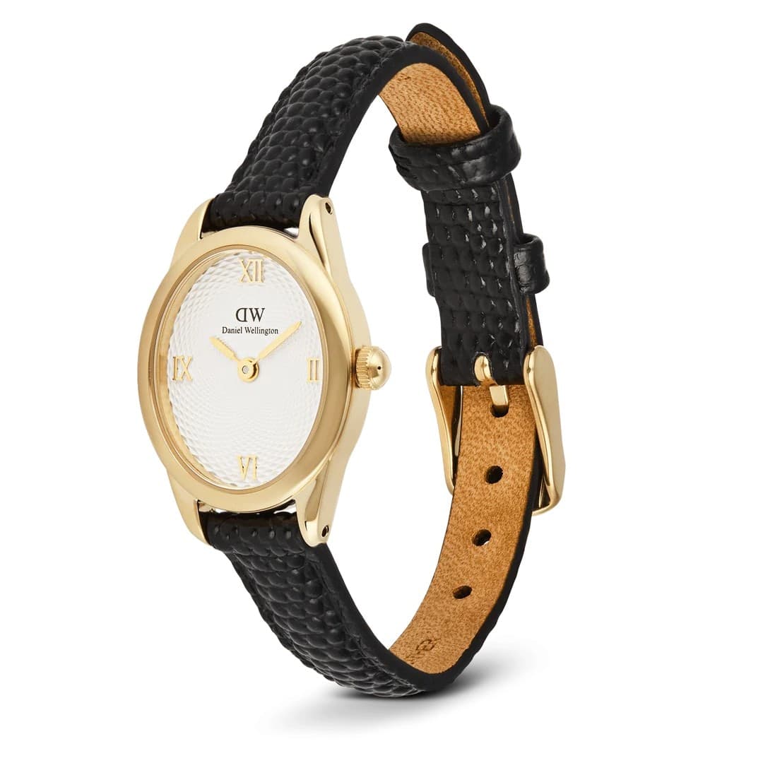 Daniel Wellington  - Orologio Ophelia Mini Black Lizard White Guilloché Gold - 2