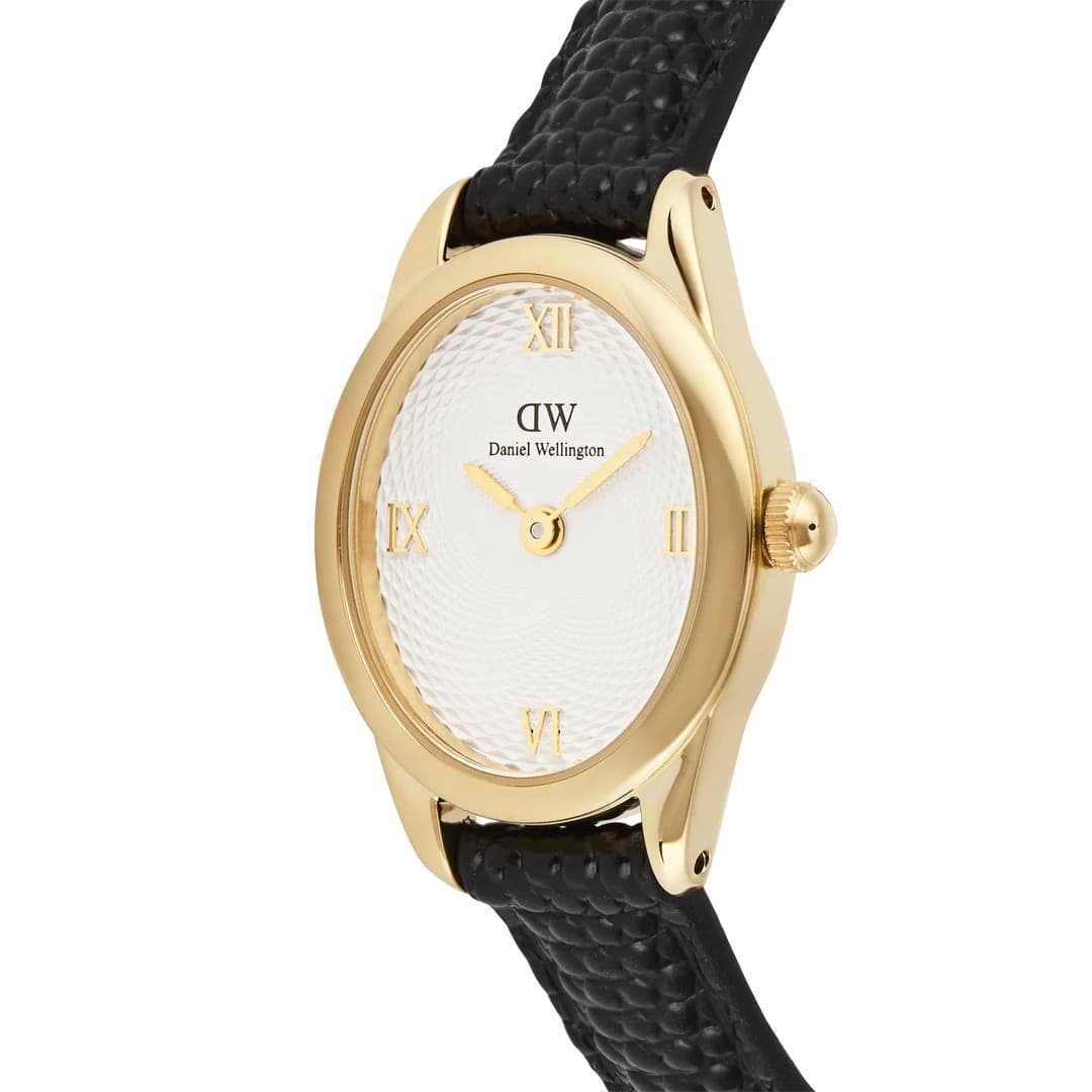Daniel Wellington  - Orologio Ophelia Mini Black Lizard White Guilloché Gold - 4