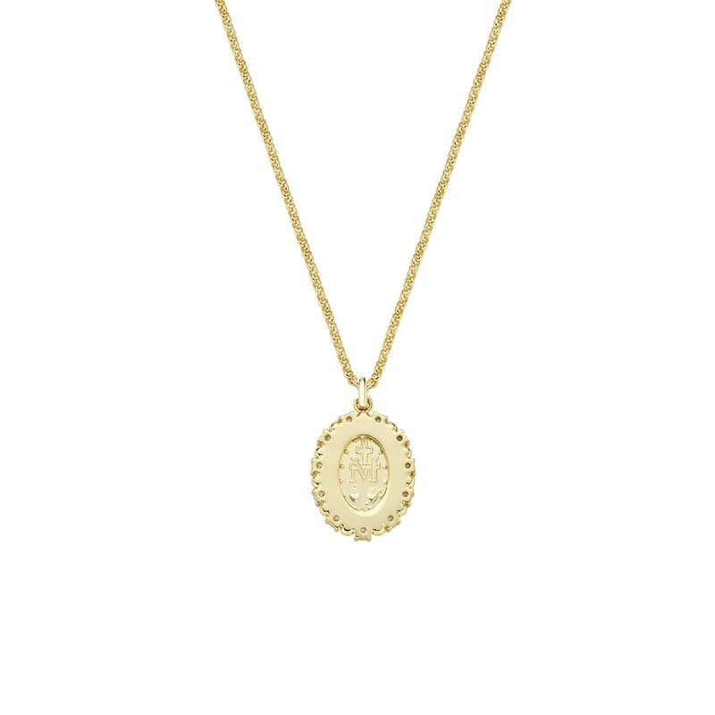 Amen  -  Collana in Ottone Dorato Miracolosa con Bordo di Zirconi - 2