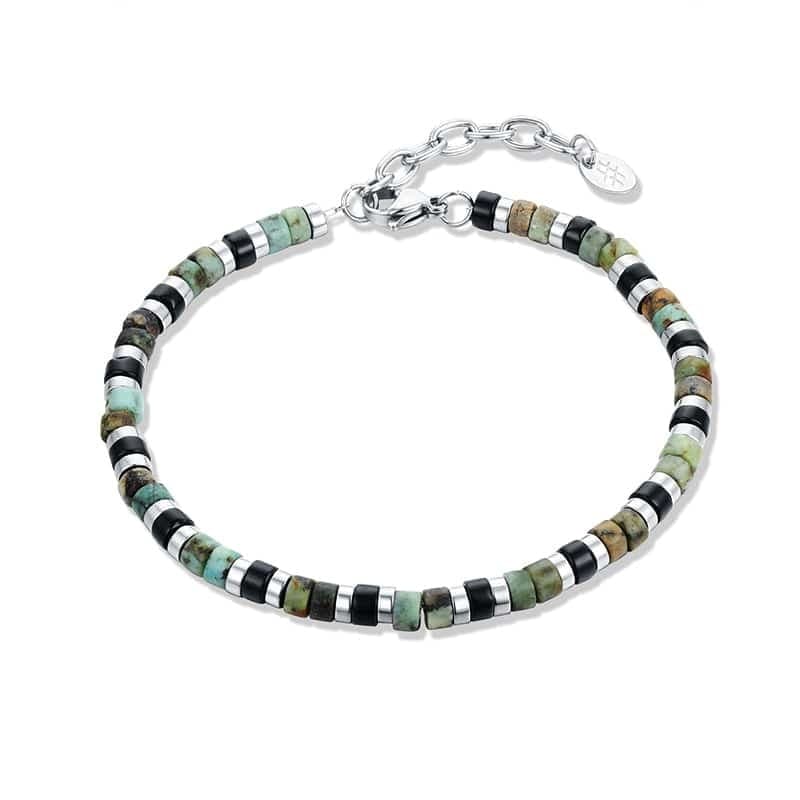 BRAND  Bracciale Ematite Amazzonite e Turchese Africano - 2