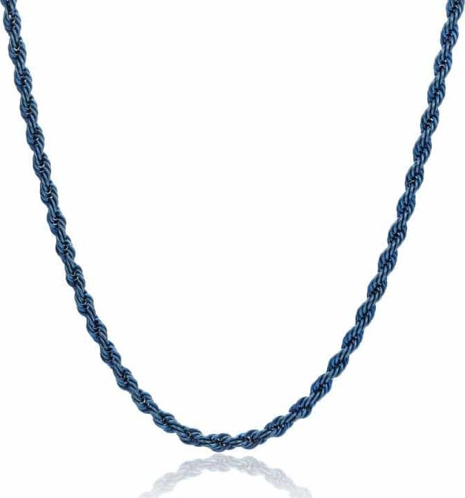 BRAND  Collana catena corda PVD blu