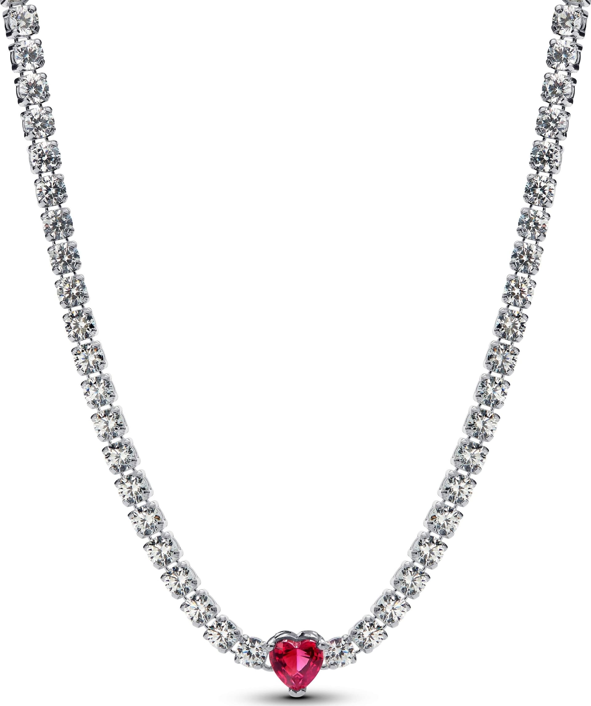 Pandora   Collana Choker Cuore Rosso Argento Sterling 925 - 2