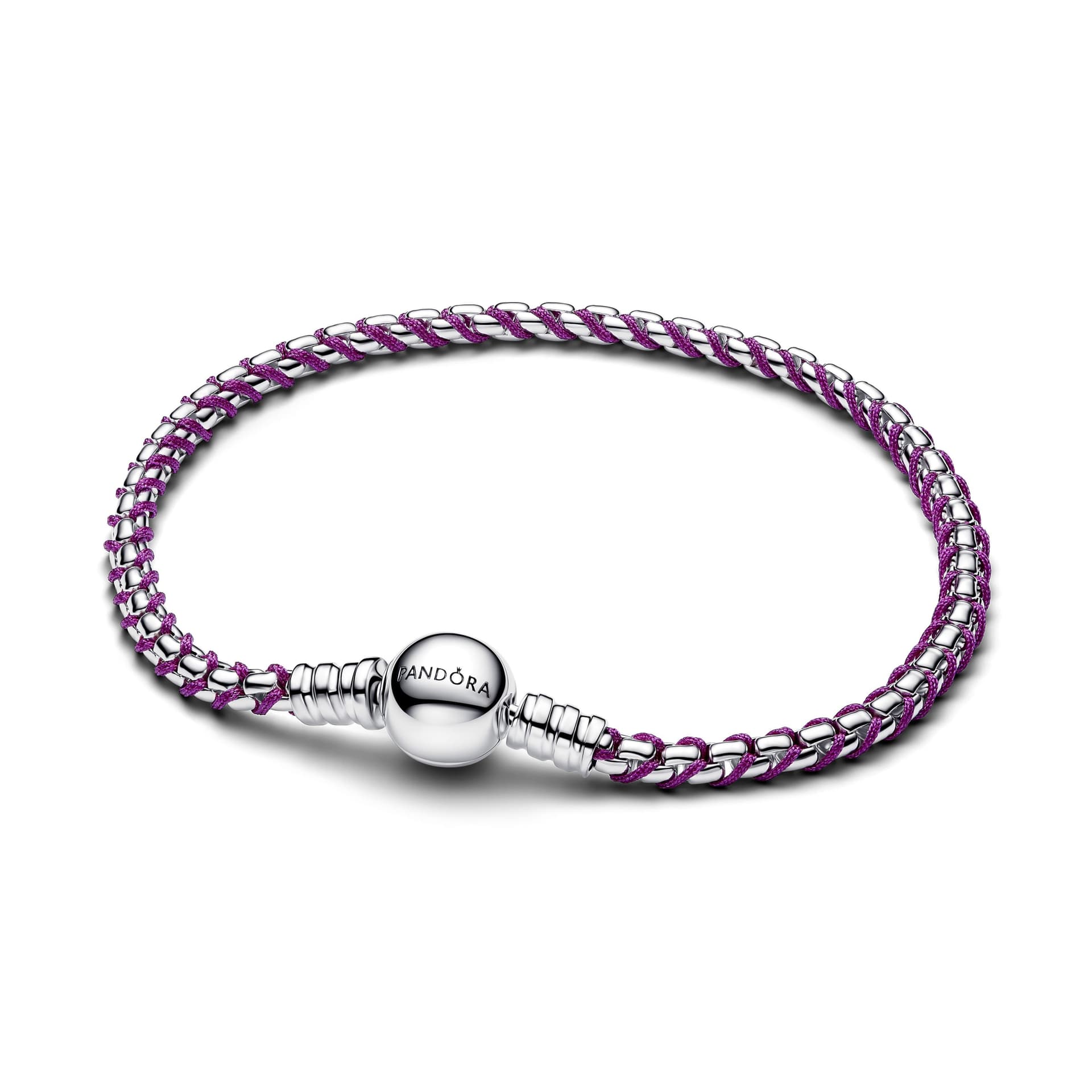 Pandora   Bracciale Intreccio Tessuto Viola - 2