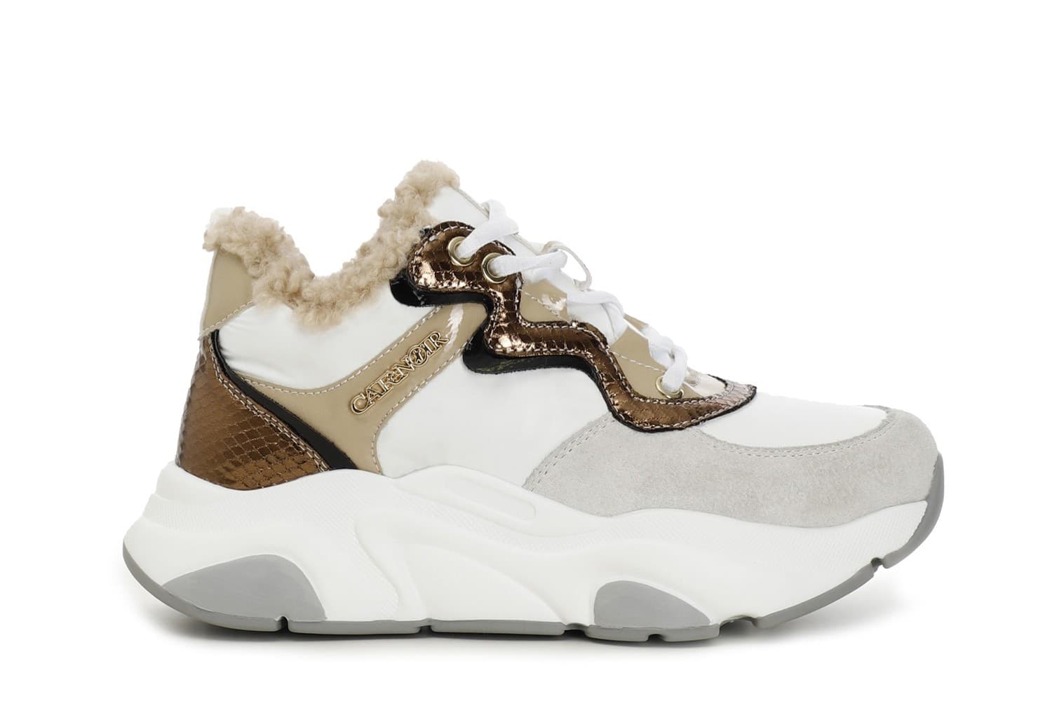 SNEAKERS IN NYLON E PELLE SCAMOSCIATA - 4