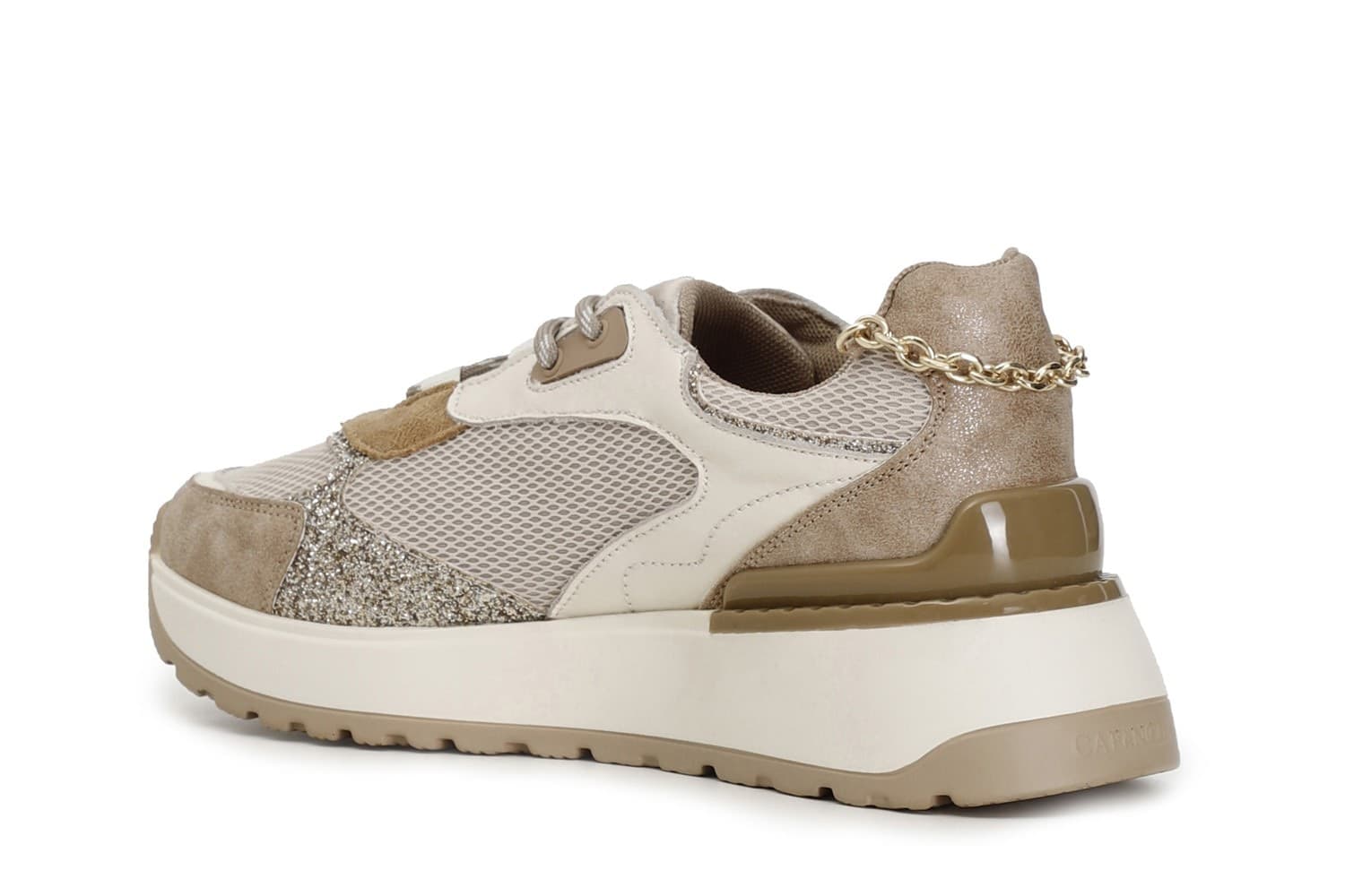 SNEAKERS IN MESH E PELLE CON DETTAGLIO GLITTER - 2