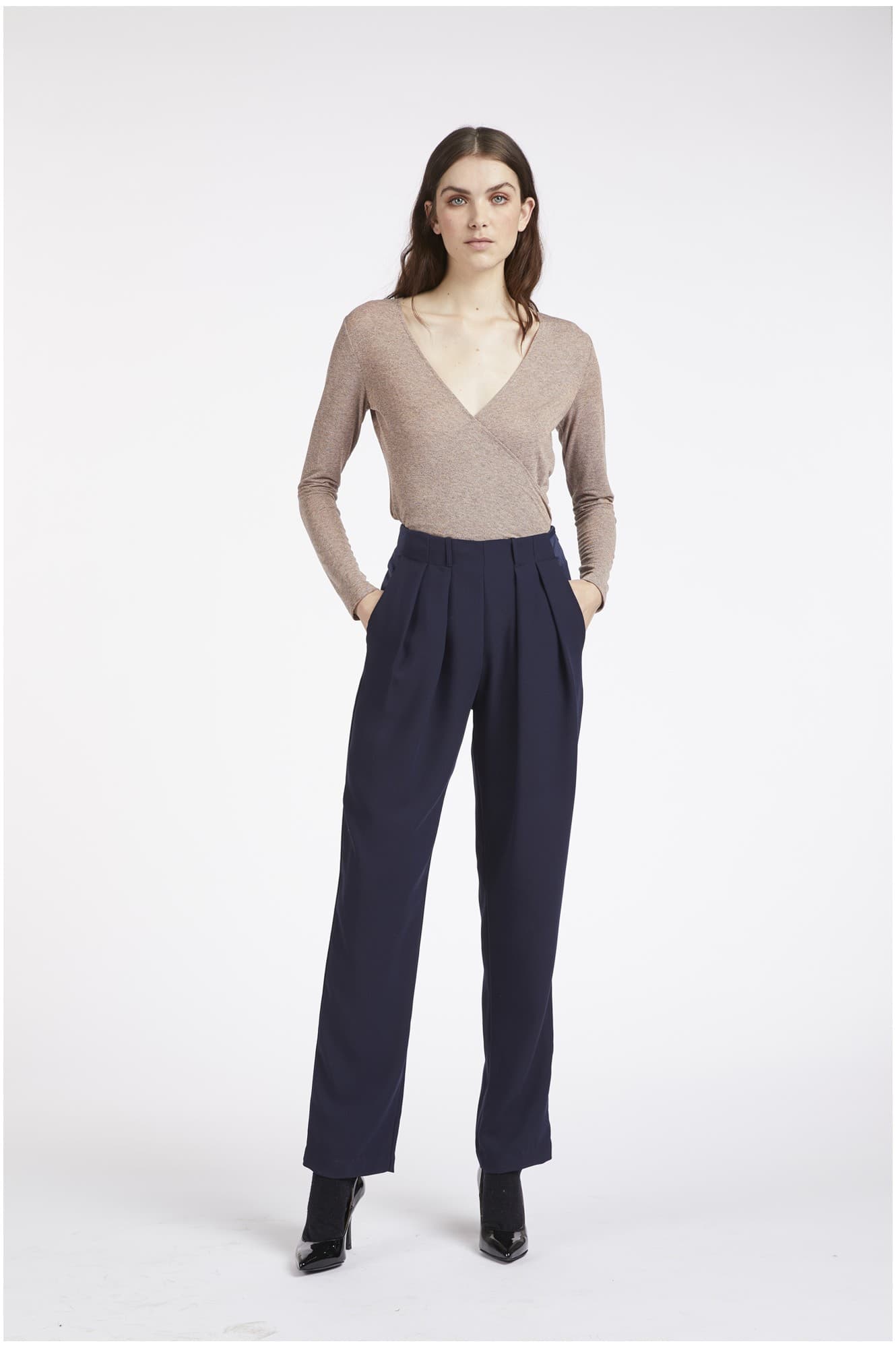 PANTALONE PALAZZO CON PIEGHE - 4